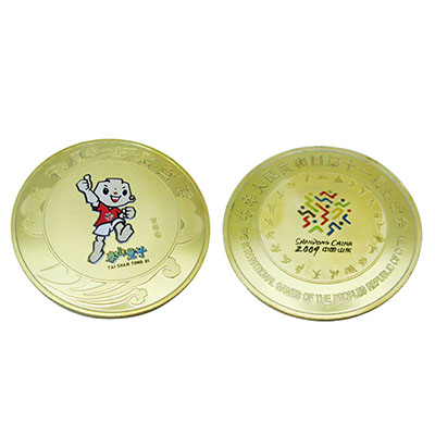 Gold Mint Coin with Colorful Prints(020)